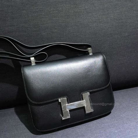 hermes constance black silver